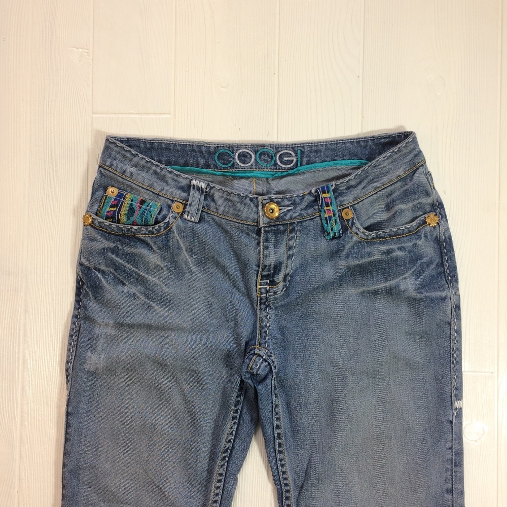 ❤️COOGI  Crop Ankle RollUp Jeans Embroidered 7/8 - Picture 2 of 8